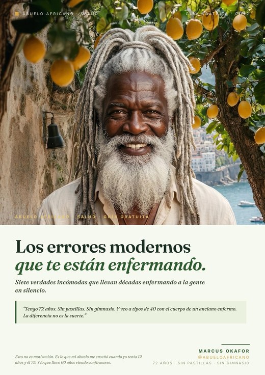 Guía gratis de salud natural del Abuelo Africano para recuperar energía después de los 50